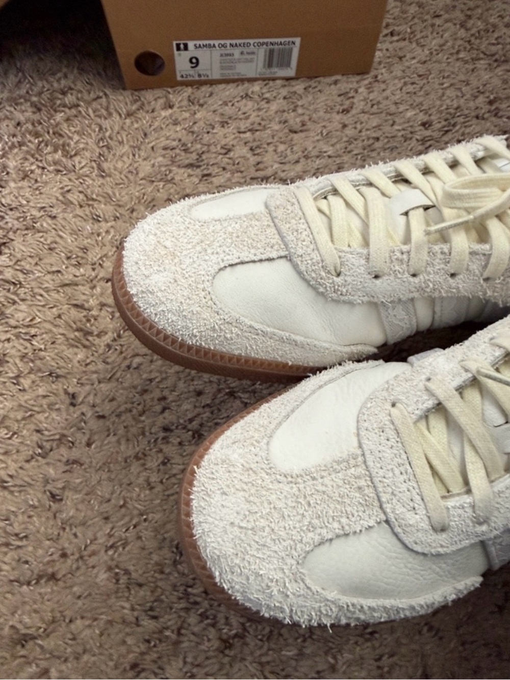 adidas x Naked Copenhagen Samba OG Lace Cream White Off White Sneaker JI3993 W10 - Picture 6 of 16